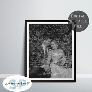 Custom Wedding Song Lyrics from Photo, Personalized First Dance Song, 1st Anniversary Gift for him, Custom Christmas Gift for her, wife gift