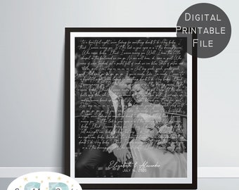 Custom Wedding Song Lyrics from Photo, Personalized First Dance Song, 1st Anniversary Gift for him, Custom Christmas Gift for her, wife gift