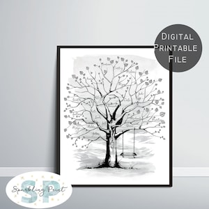 Family Tree Wall Decor, Custom Family Tree Print, Personalised Family Tree Portrait, Anniversary Gift, Mum Gift, Dad Present, Christmas gift