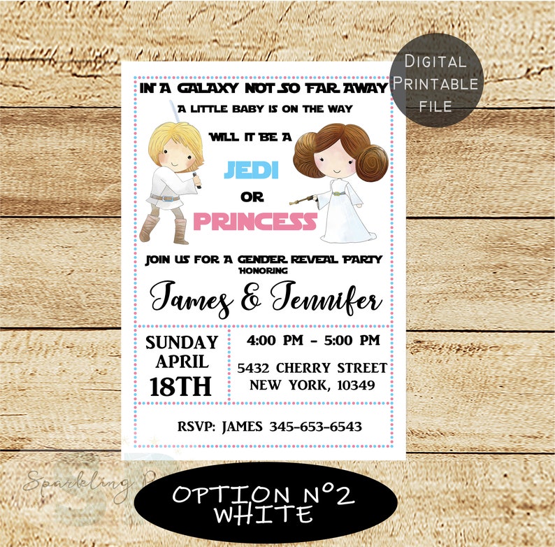 Star Wars Gender Reveal Invite Star Wars Gender Reveal Party Invitation Star Wars Gender Reveal Invitations Star Wars Party Invite
