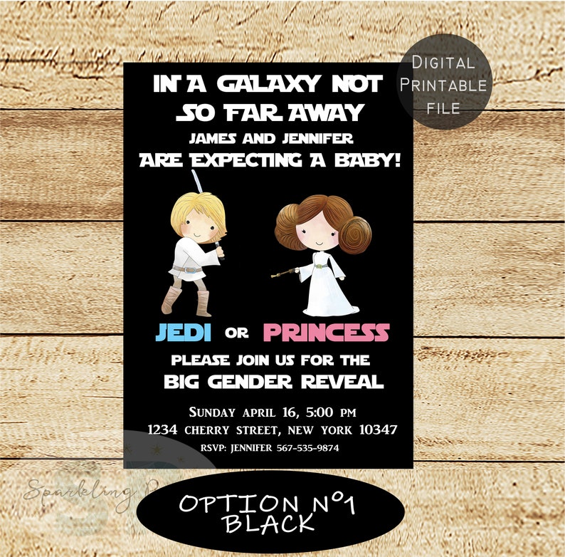 Star Wars Gender Reveal Invite Star Wars Gender Reveal Party Invitation Star Wars Gender Reveal Invitations Star Wars Party Invite
