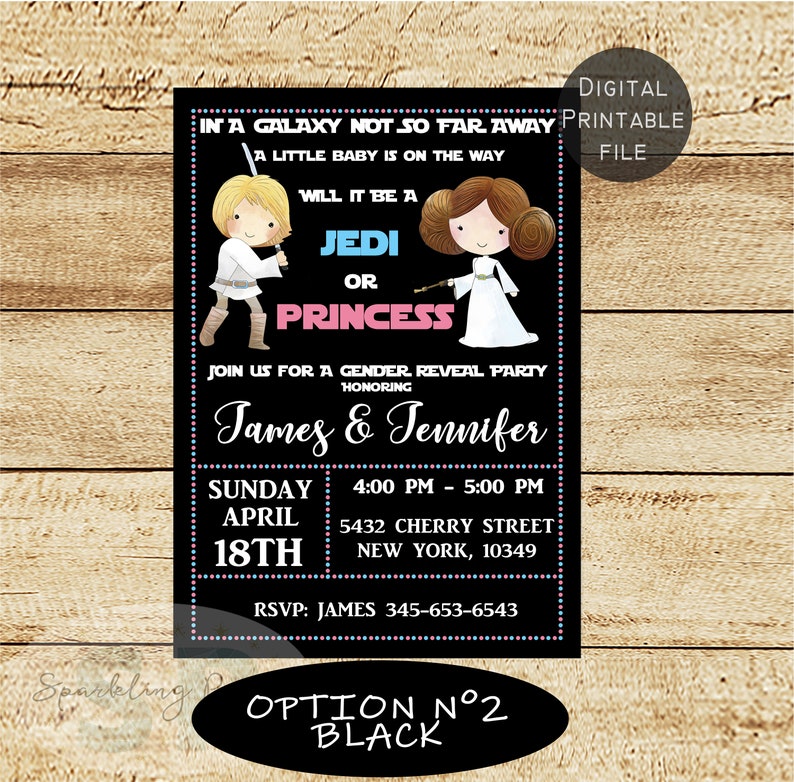 Star Wars Gender Reveal Invite Star Wars Gender Reveal Party Invitation Star Wars Gender Reveal Invitations Star Wars Party Invite