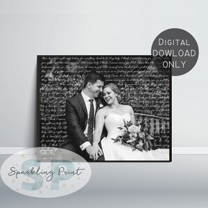 Custom Wedding Song Lyrics from Photo, Personalized First Dance Song, 1st Anniversary Gift for him, Custom Christmas Gift for her, wife gift