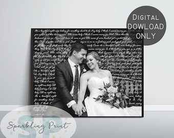 Custom Wedding Song Lyrics from Photo, Personalized First Dance Song, 1st Anniversary Gift for him, Custom Christmas Gift for her, wife gift