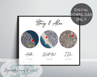 Hello will you i do map, art print anniversary wedding gift. for couple, present for him her, heart art,valentine's day, met engaged married