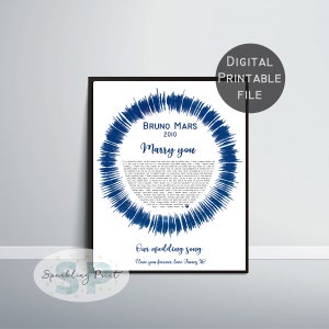 Custom Sound Wave Art Print, Personalized Galaxy Voice Valentine&#39;s Gift Mother&#39;s day Father 1st first 2nd second Anniversary Wedding present