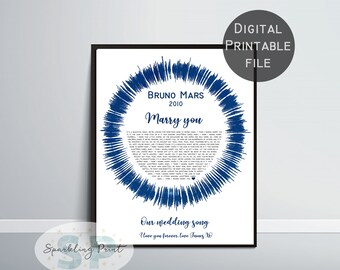 Custom Sound Wave Art Print, Personalized Galaxy Voice Valentine's Gift Mother's day Father 1st first 2nd second Anniversary Wedding present