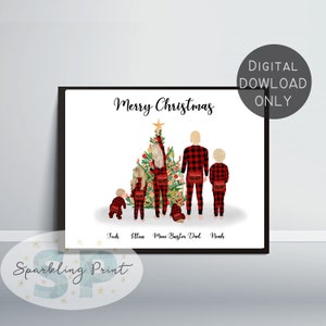 Presente de Natal personalizado, cartão de Natal personalizado, impressão de retrato de família, presente para mãe, presente para pai, presente para avó, arte de parede para impressão