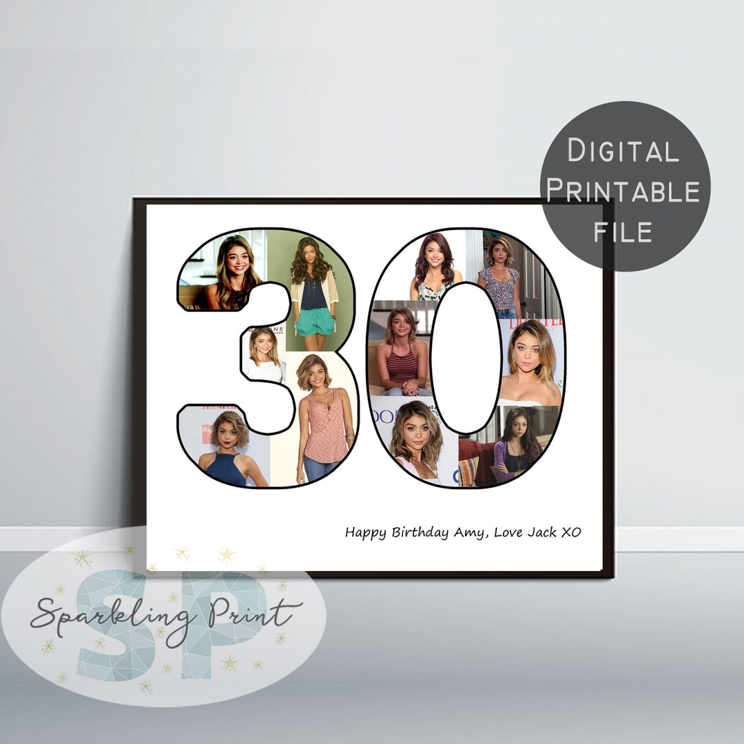 30th Birthday Custom Photo Art Print Personalized Collage - Etsy