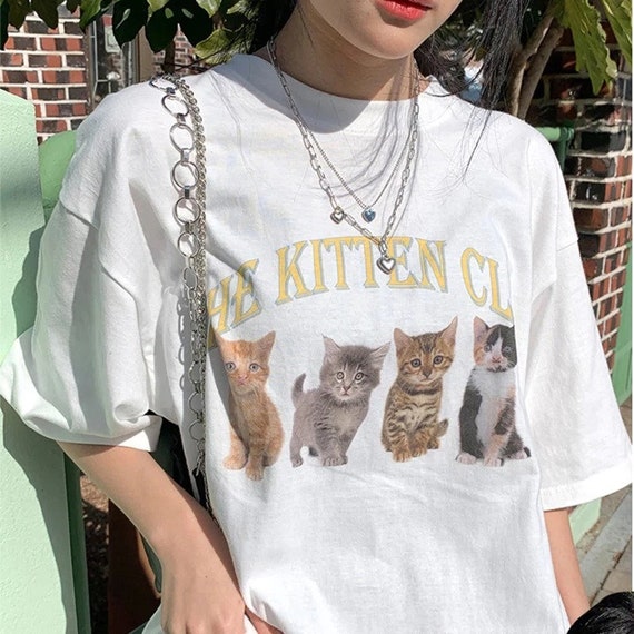 Cat Lover Vintage Retro 90's Grunge Tee 