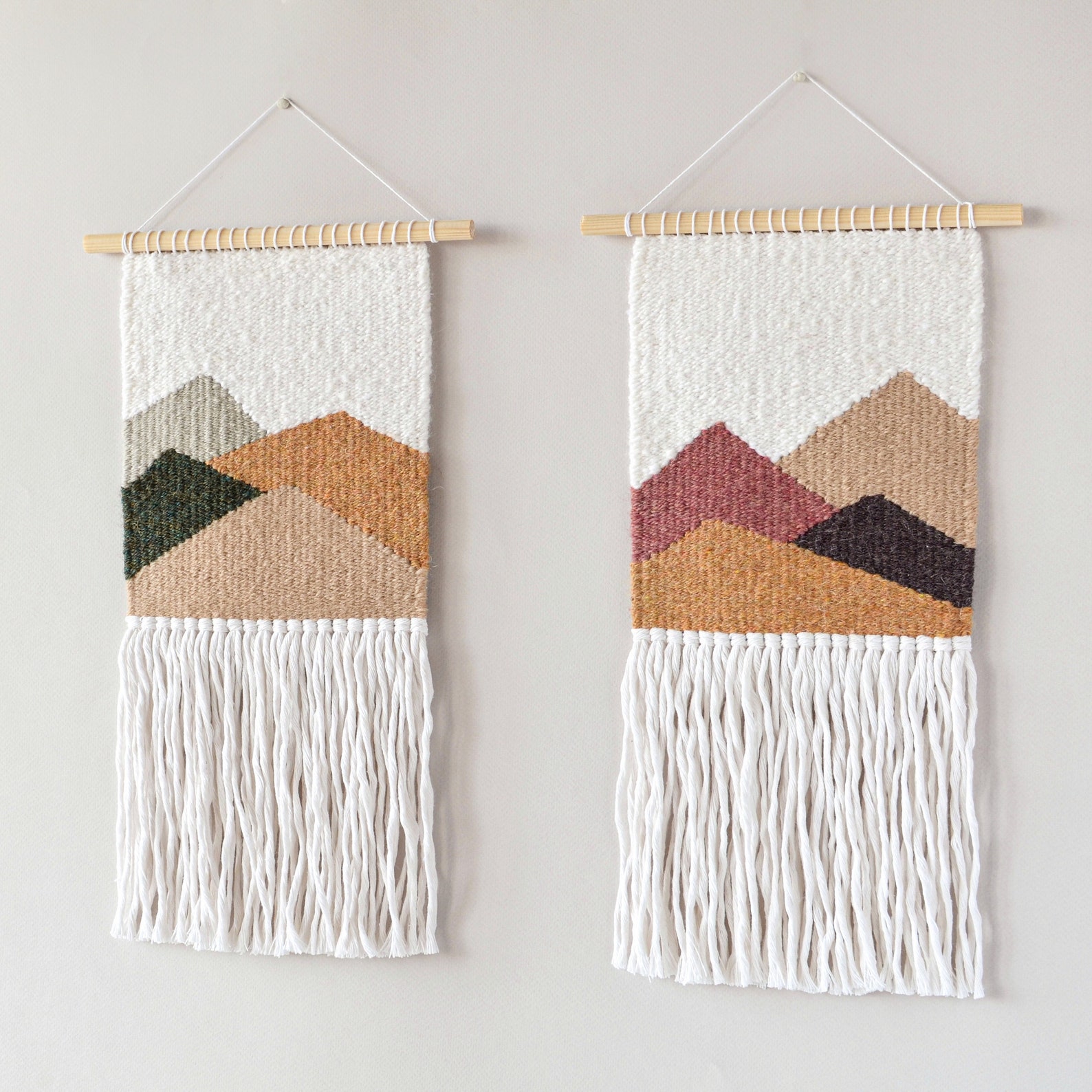 Woven wall hanging Set of 2 nursery woven tapestries Etsy