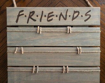Friends Picture Board Wood Burned by Hand