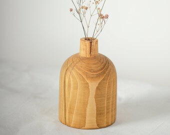 Mother's Day Gift, Minimal Wooden Vase, Wooden Handmade Vase, Nordic Style Wooden Vase