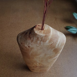 Mother's Day Gift, Minimal wooden vase, Nordic style wooden vase, Minimal home decoration, Wooden handmade vase, image 7