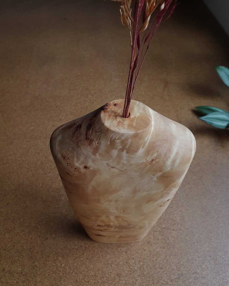 Mother's Day Gift, Minimal wooden vase, Nordic style wooden vase, Minimal home decoration, Wooden handmade vase, image 7