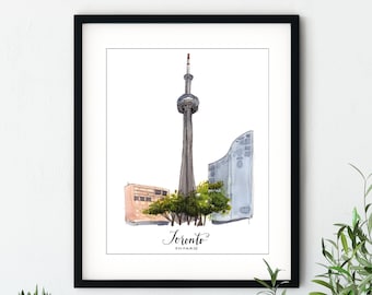Toronto CN Tower Watercolor Print – Landmark Wall Art