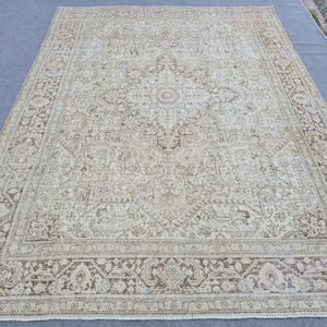 9.8&#39; x 12.6&#39; Oversized Turkish Oushak Rug - Neutral Wool with Cotton Warp & Weft, Beige and Brown