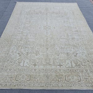9.3&#39; x 12.3&#39; Vintage Rug, Wool Handwoven Rug, Oushak Area Rug, Turkish Wool Rug, Vintage Hand Made Rug, Knotted Rug