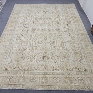 9.6&#39; x 12.6&#39; Vintage Oushak Rug, Large Area Rug, Oversized Wool Rug, Extra Large Rug, Muted Hand Made Rug