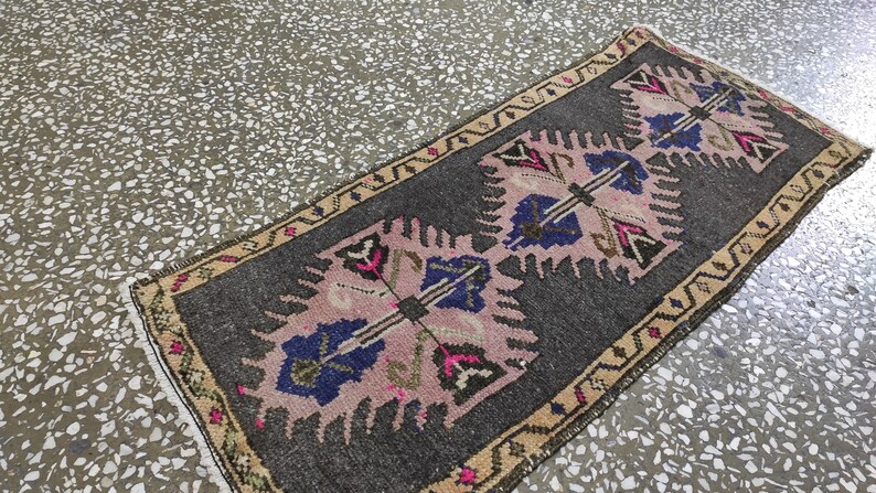 Small Rug Vintage Door Mat Entryway Rug Turkish Door Mat 1.50/'x3.18/' Small Vintage Turkish Rug Bath Mat Vintage Bath Mat