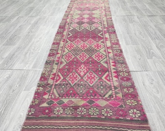Alfombra turca Herki vintage: 2,72 x 14,69