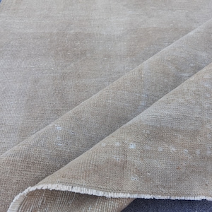4' x 11.7' Vintage Runner Rug, Muted Wool Rug, Vintage Oushak Rug, Faded Runner Rug, Anatolian Rug, Cream Runner Rug, Turkish Runner Rug