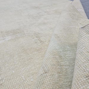 3.4&#39; x 12.3&#39; Vintage Turkish Oushak Wool Rug,  Handmade Distressed & Muted Runner Rug