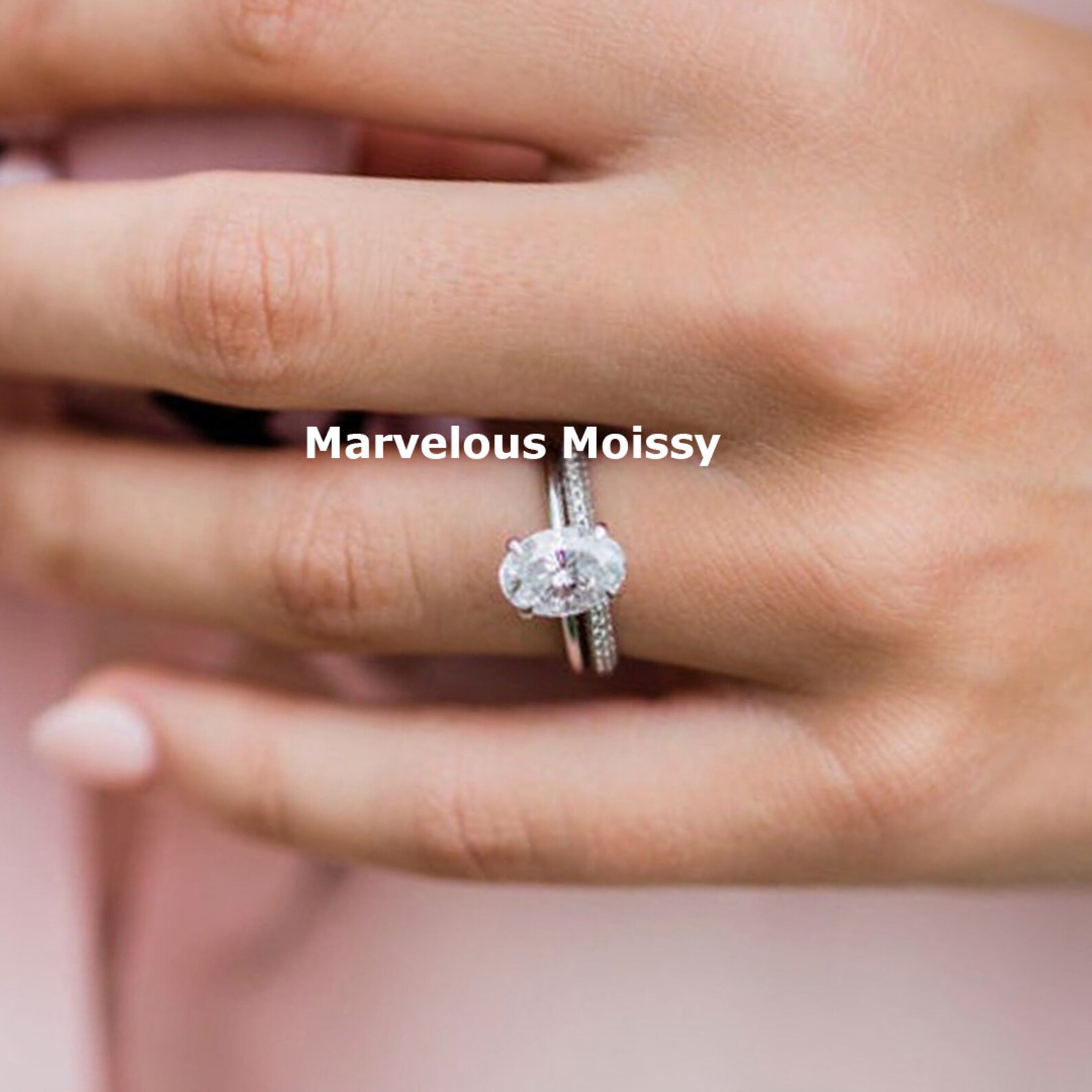 2.20 CT Hidden Halo Solitaire Ring Oval Moissanite engagement Etsy