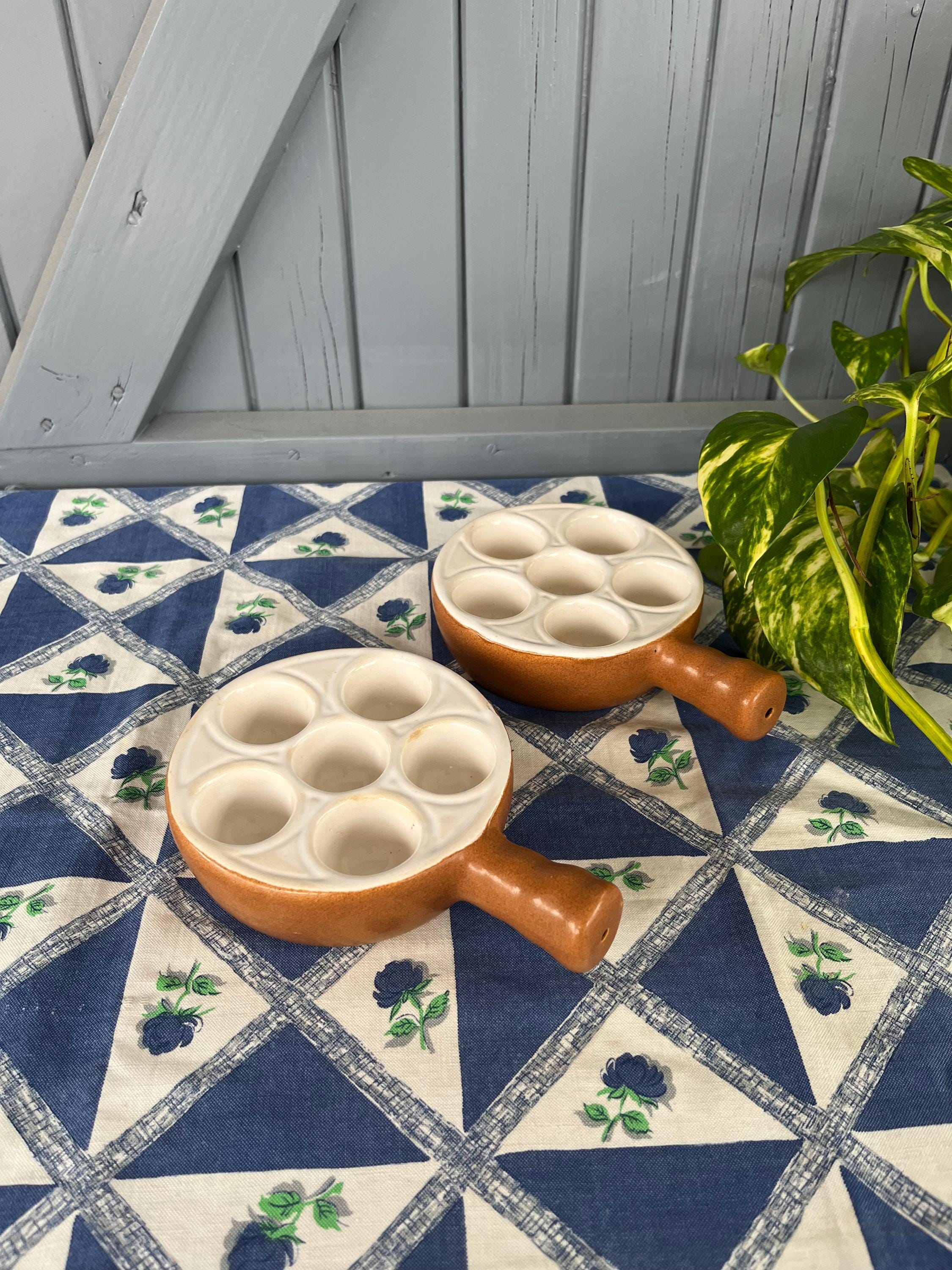 Lot De 5 Anciens Plats à Escargots En Aluminium - Bon état