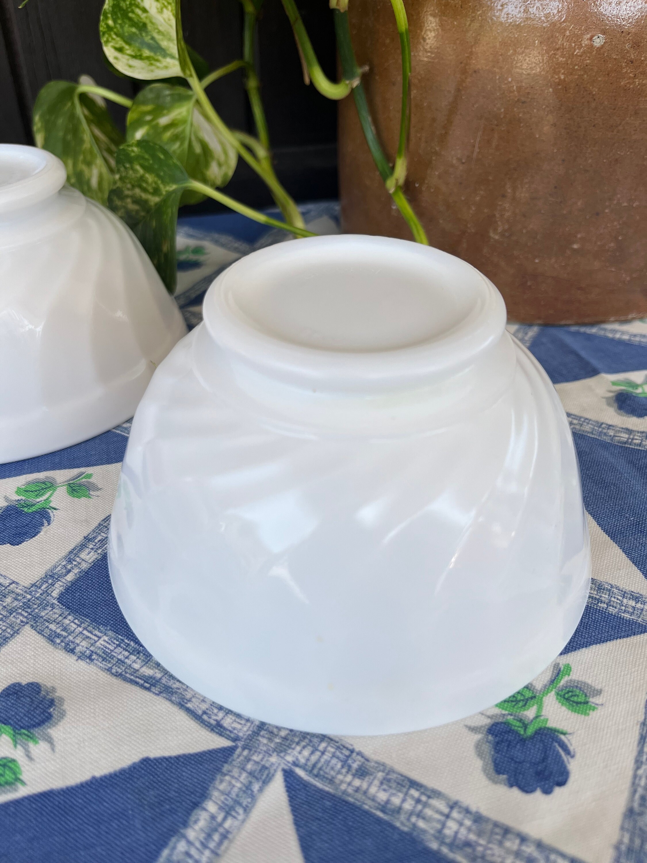 Bol Vintage Arcopal France - Motif Rouge/blanc Ou Bleu/blanc - Verre