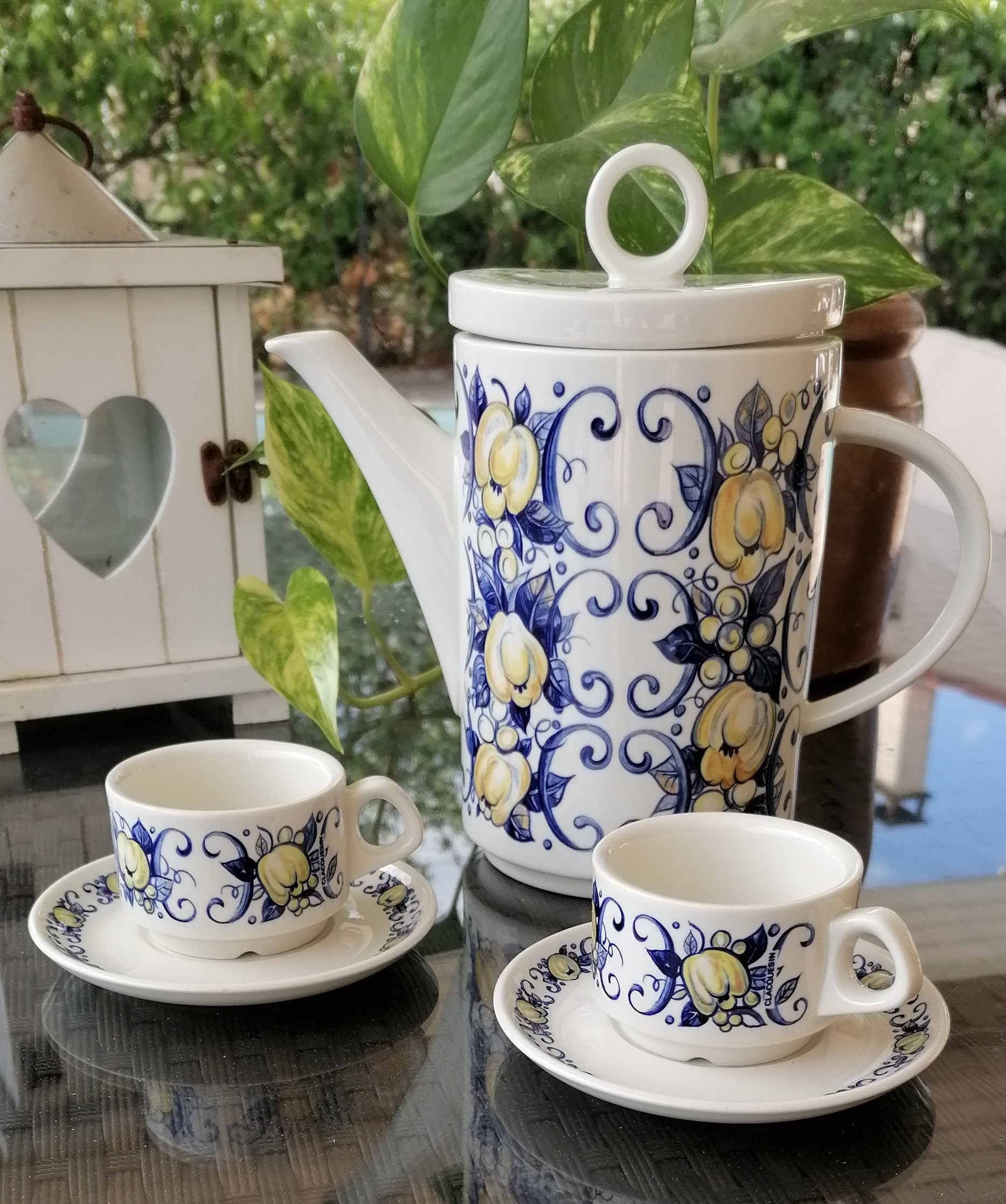 Vintage Villeroy & Boch Cadiz Espresso Set: Apple Design Coffee