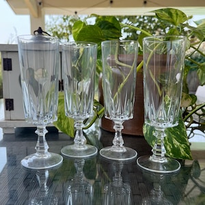Vintage Cristal D&#39;Arques Champagne Flutes: Louvre Model French Crystal - Set of 4