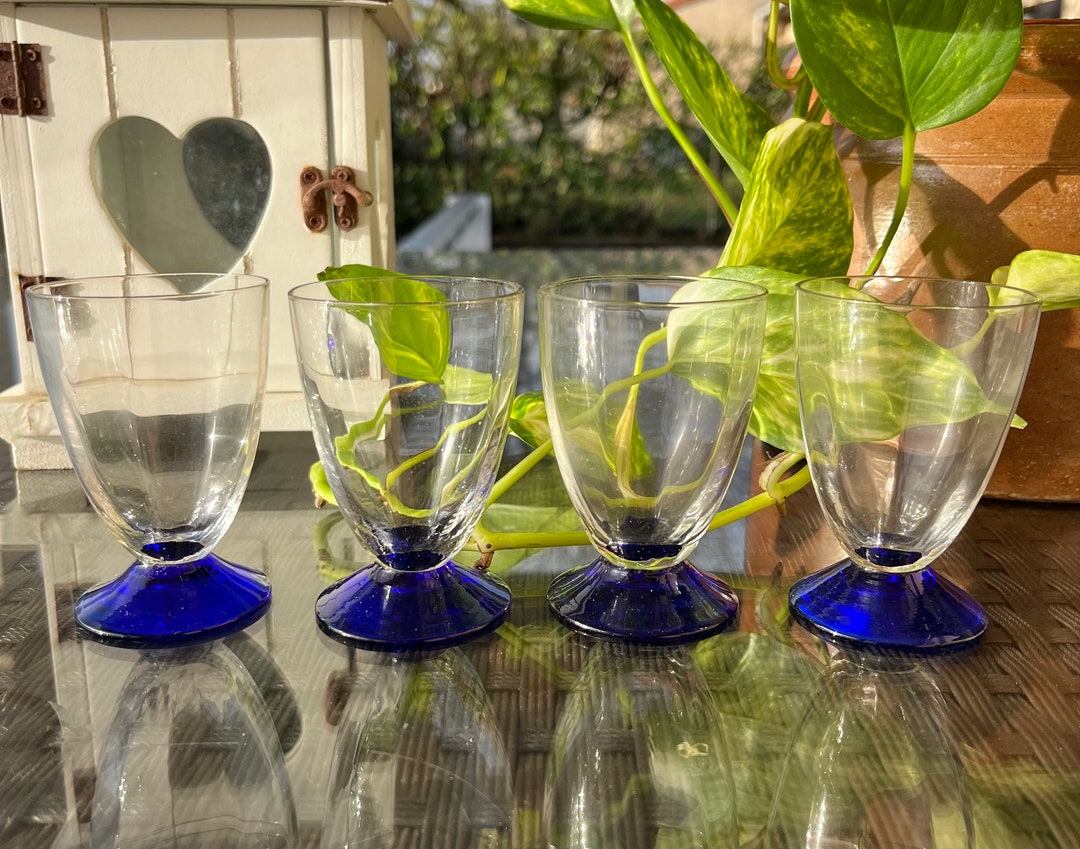 Eight Vintage Liqueur Glasses. Pretty Coloured Glass Sherry, Port