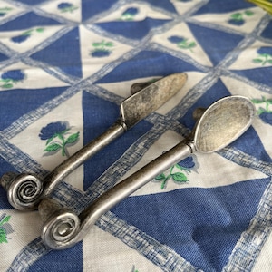 Poignées vintage SIRO Big Bang pour couteau et cuillère en métal