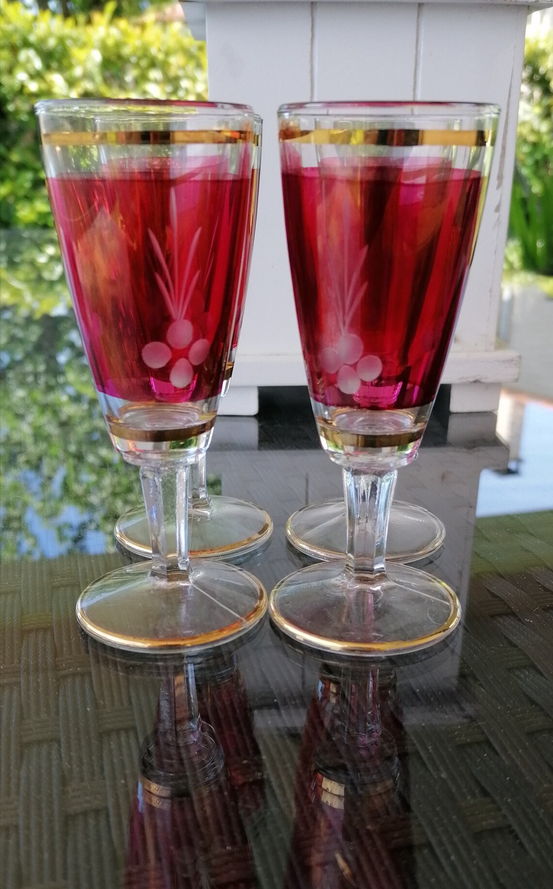 Vier Vintage Italienischer Rot und Gold Likör Port Sherry | Etsy