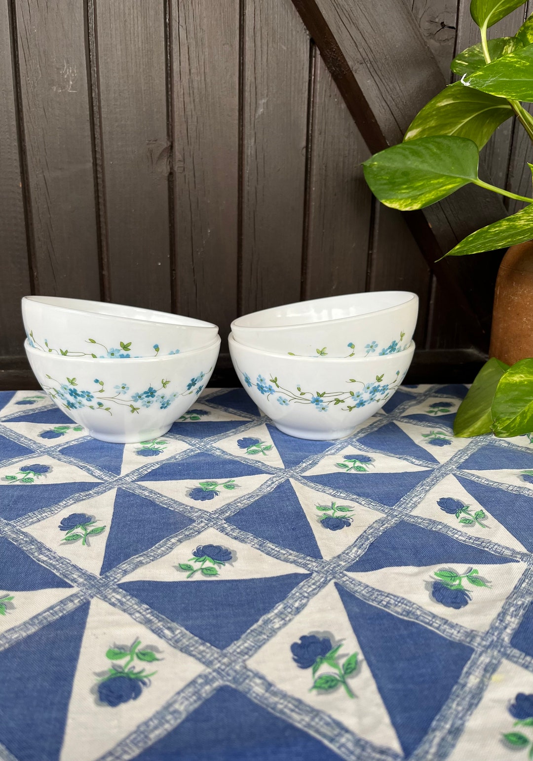 Set de 3 bols ARCOPAL Veronica, vintage français décor fleurs de
