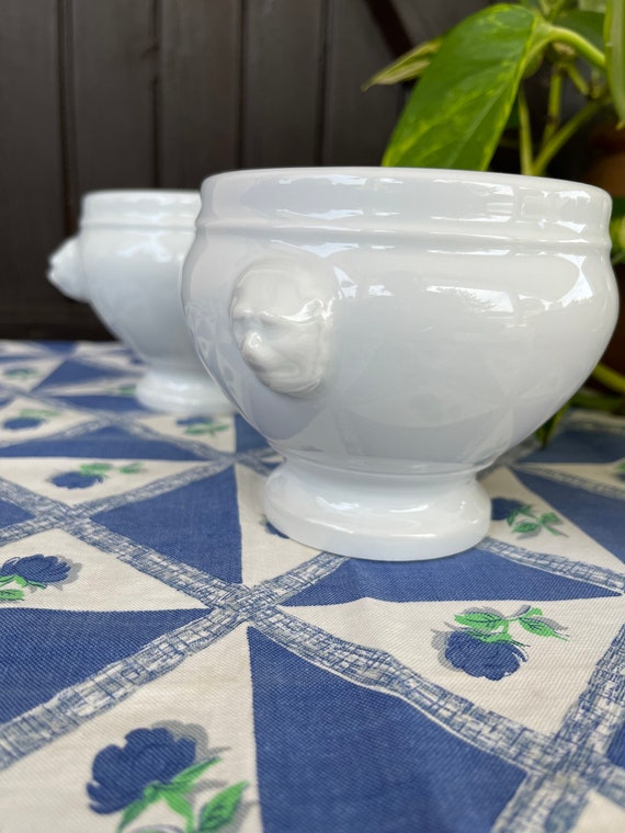 Set Di 2 Ciotole Per Zuppa In Porcellana Con Testa Di Leone - 15oz, Forno E Microonde - Foto 7