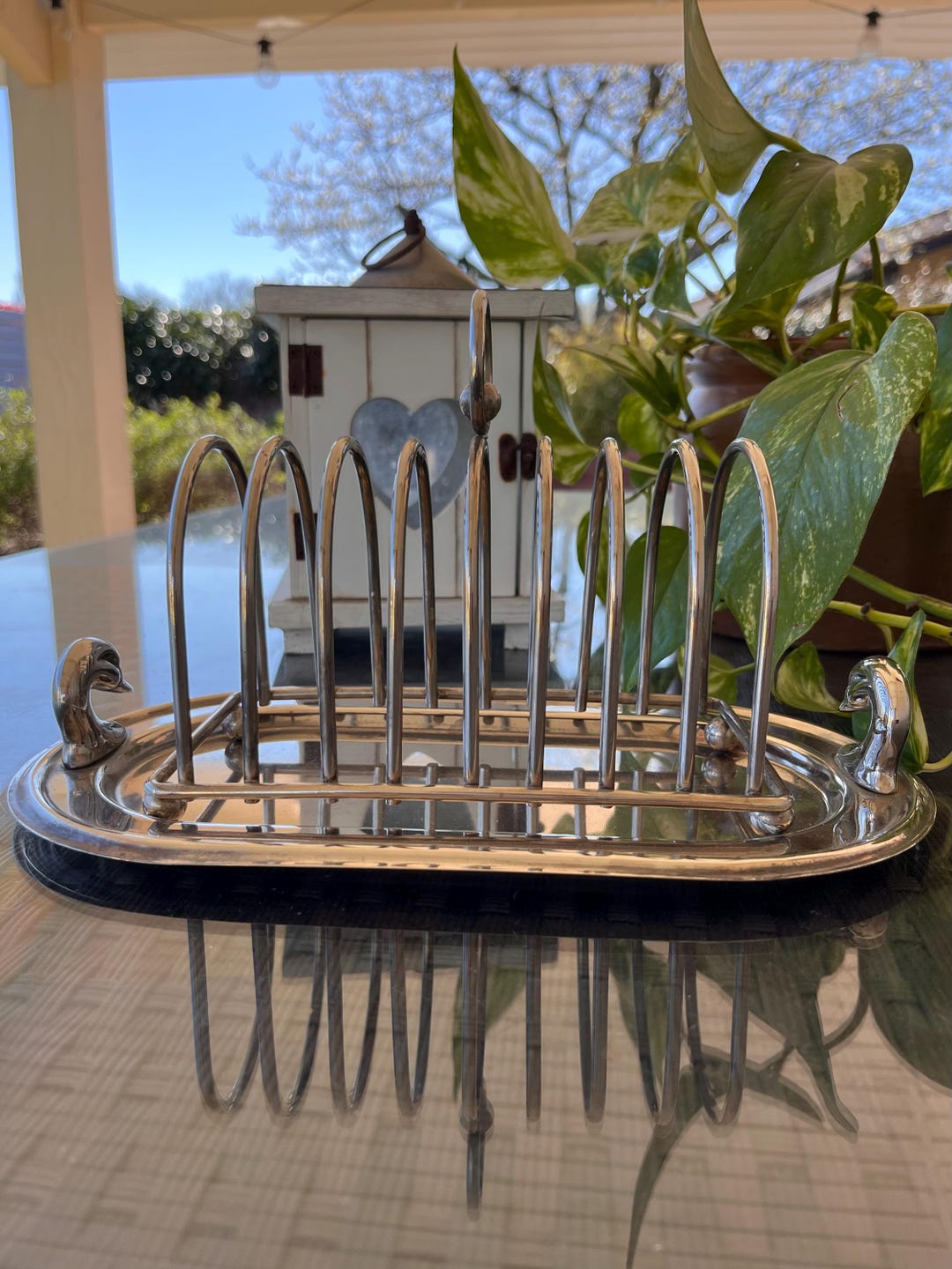 Vintage Silver Plated Tray With Duck Handles and Toast Rack – Foie Gras ...