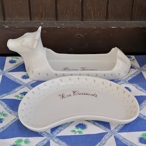Vintage Apilco Cow Design Butter Dish and Matching Croissant Plate. Dining and Serving. Kitchen and Dining. Gift Idea.