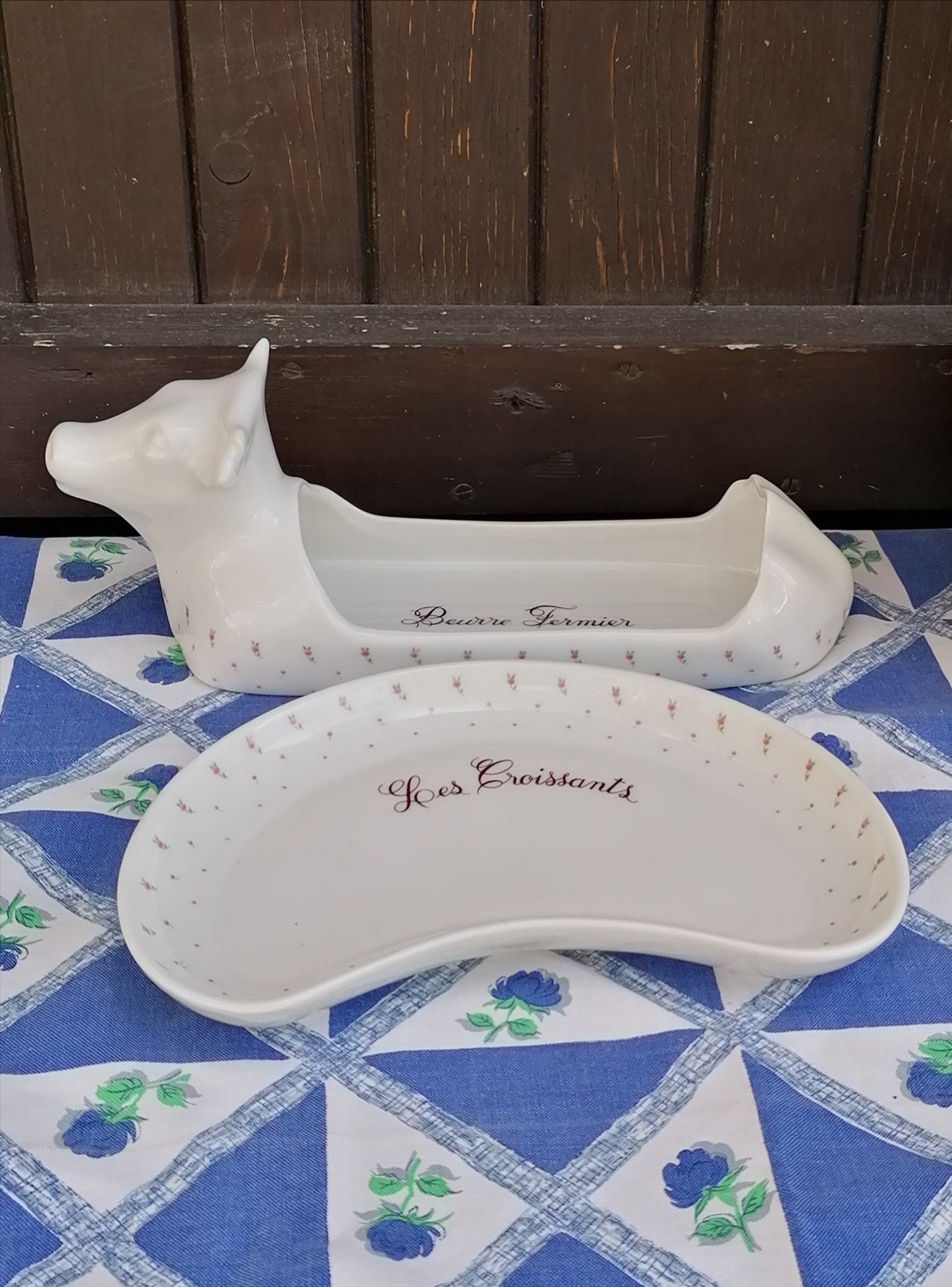Beurrier 'vache' porcelaine Apilco
