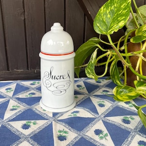 Vintage Sugar Shaker, Pourer, Pot. Porcelaine d’auteuil Lobjoy Range. Vintage Storage Jar. French Tableware. Gift idea.