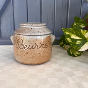Vintage French Stoneware Butter Cooler: Grès Du Marais Speckled Dish