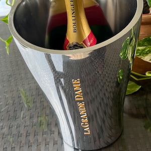 Vintage Veuve Clicquot Champagne La Grande Dame Ice Bucket. Silver Wine Cooler. Rétro Barware. Bar Accessories, Bar Decor.