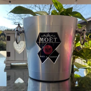 Vintage French Moet & Chandon Champagne Cooler. Wine Cooler, Ice Bucket. French Rétro Alcohol Advertising Barware.