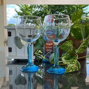 Bicchieri vintage per gin Bombay Sapphire: bicchieri da cocktail blu zaffiro - set da 2