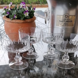 Vintage Cristal D&#39;arques Champagne, Cocktail Coupes. Set of Four Coupes. Elegant and Stylish Glassware. Kitchen and Dining. Gift Idea.