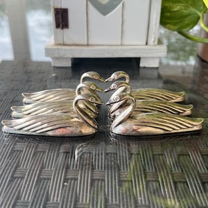 Coffret 12 Porte-couteaux Métal Chromé Moderniste Vintage