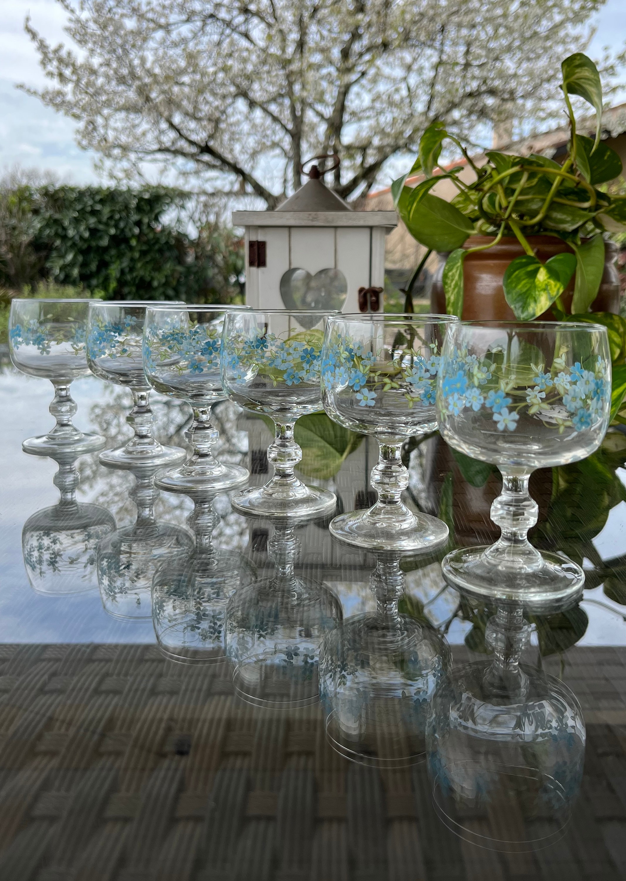 Ravier Arcopal Veronica Myosotis - Verre à Motifs - Belle Couleur