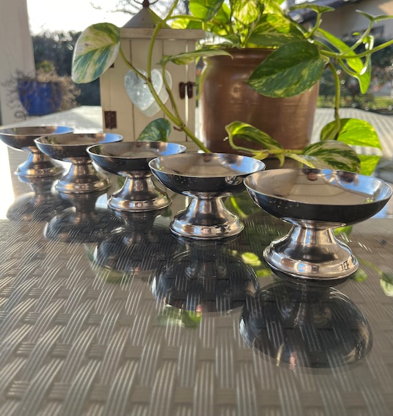 Lot De Coupelles à Desserts Vintage En Verre Doré, Super Déco