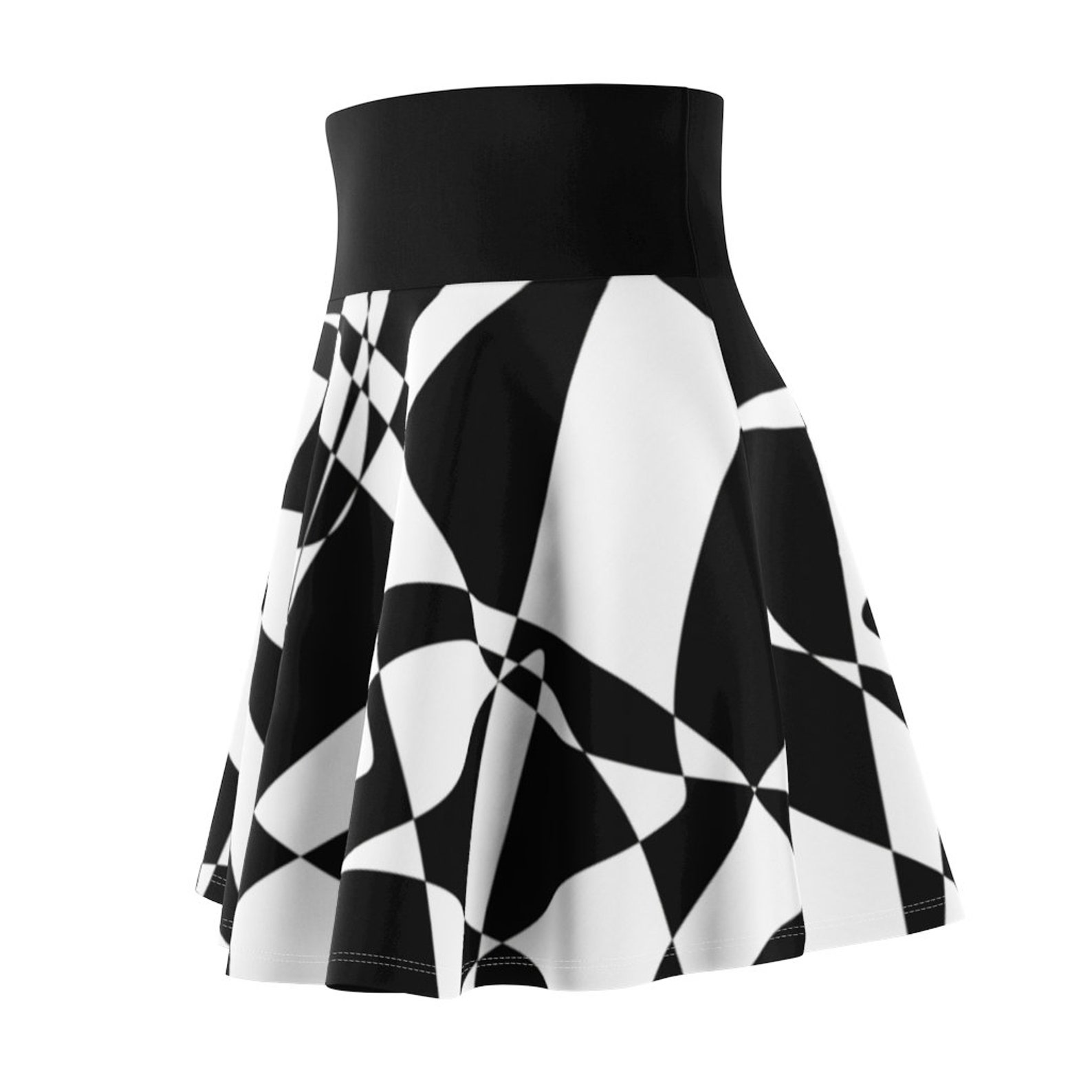 Black and White Skirt Abstract Skirt Solid Color Skirt Etsy